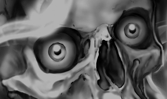 Skulls in smoke